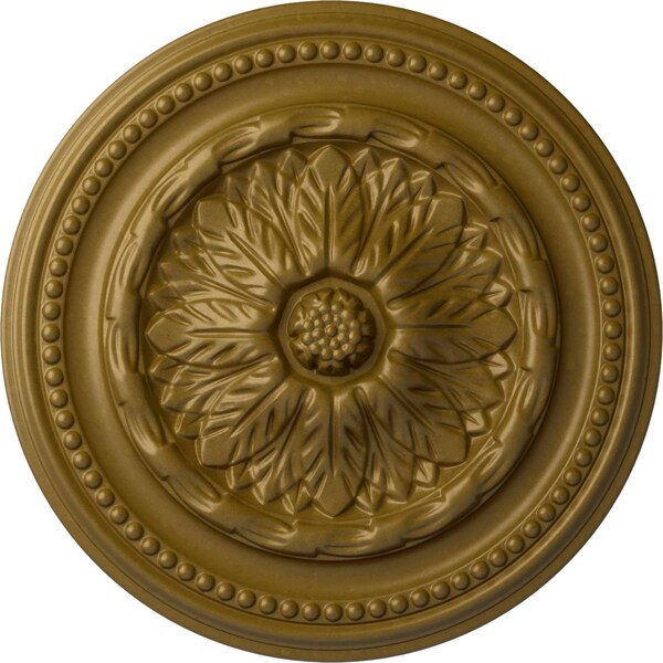 Ekena Millwork Chester Ceiling Medallion (Fits Canopies up to 2 1/4"), Hand-Painted Gold, 15 3/4"OD x 1 7/8"P CM15CHGLS - main